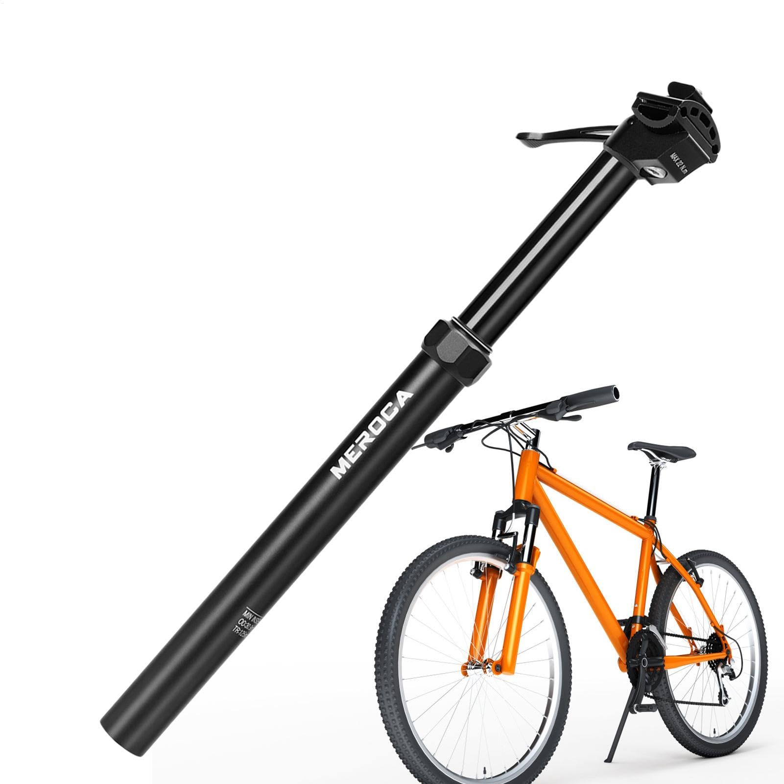 Tija telescópica para sillín de bicicleta, 125 mm, de ajuste rápido, hidráulica, tija de sillín de aleación de aluminio con guía externa, accesorios para ciclistas