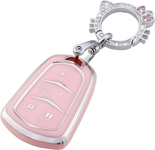 Miniatura 7 de Pangpai Funda de llavero rosa para BMW, funda de TPU suave con llavero brillante para BMW X1 X2 X3 X5 X6 X7 y Series 1, 2, 3, 4, 5, 6, 7, 8