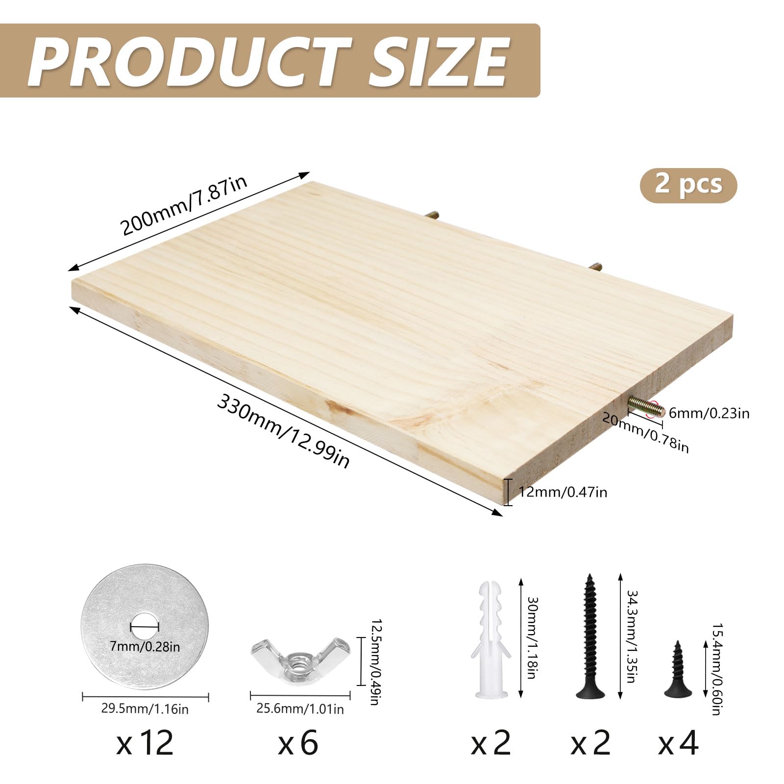 2 Stück Holz Plattform Kletterplattform Sitzbretter für Vögel Barsch Plattform Holzständer Rechteckig Sprungbrett Vogelplattform für Kleine Tiere, Chinchilla, Hamster, Papagei(33*20*1,2 cm)