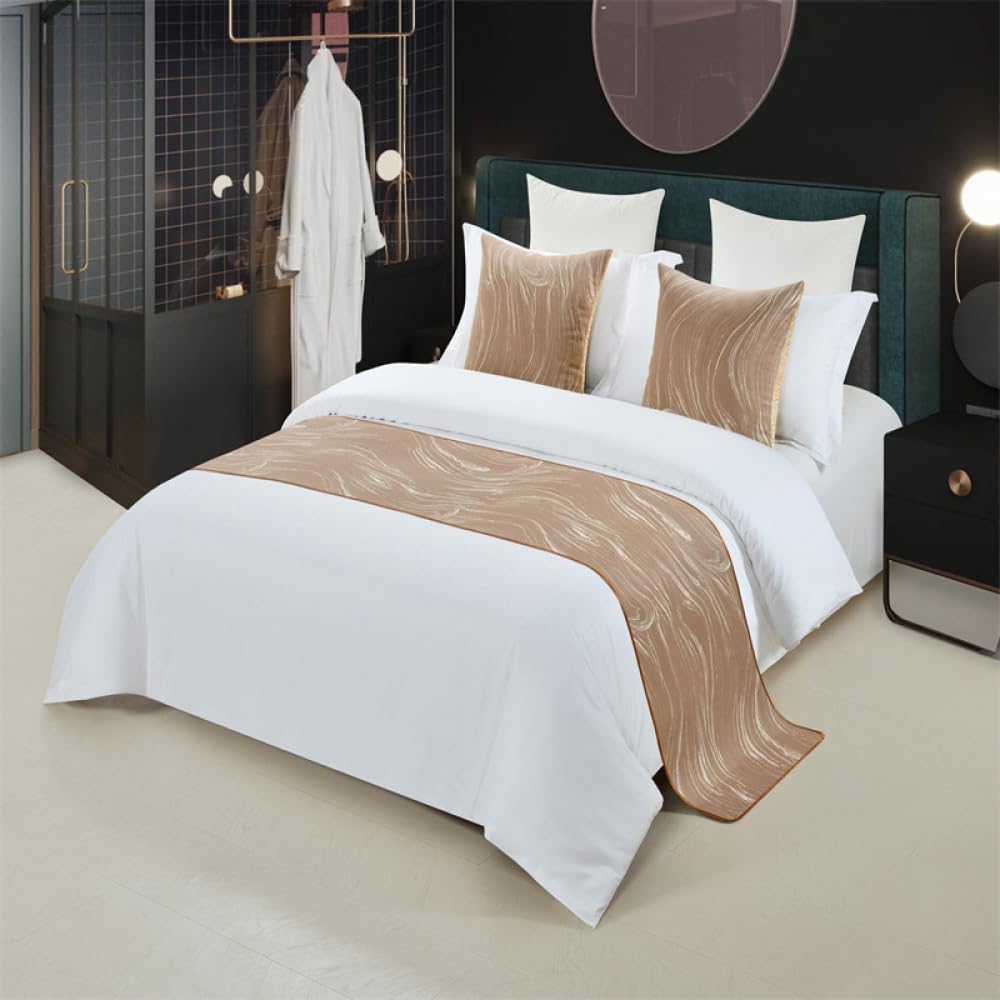 Janmeyo Gold Bed Runner Bed Runners & Scarves Fashion Bedspreads Hotel Cupboard Table Runner Luxury Hotel Bedding Protector For Foot Of Bed Scarf For Home Parlor Wedding Room Decor-||Pillowcase*1 50X50cm