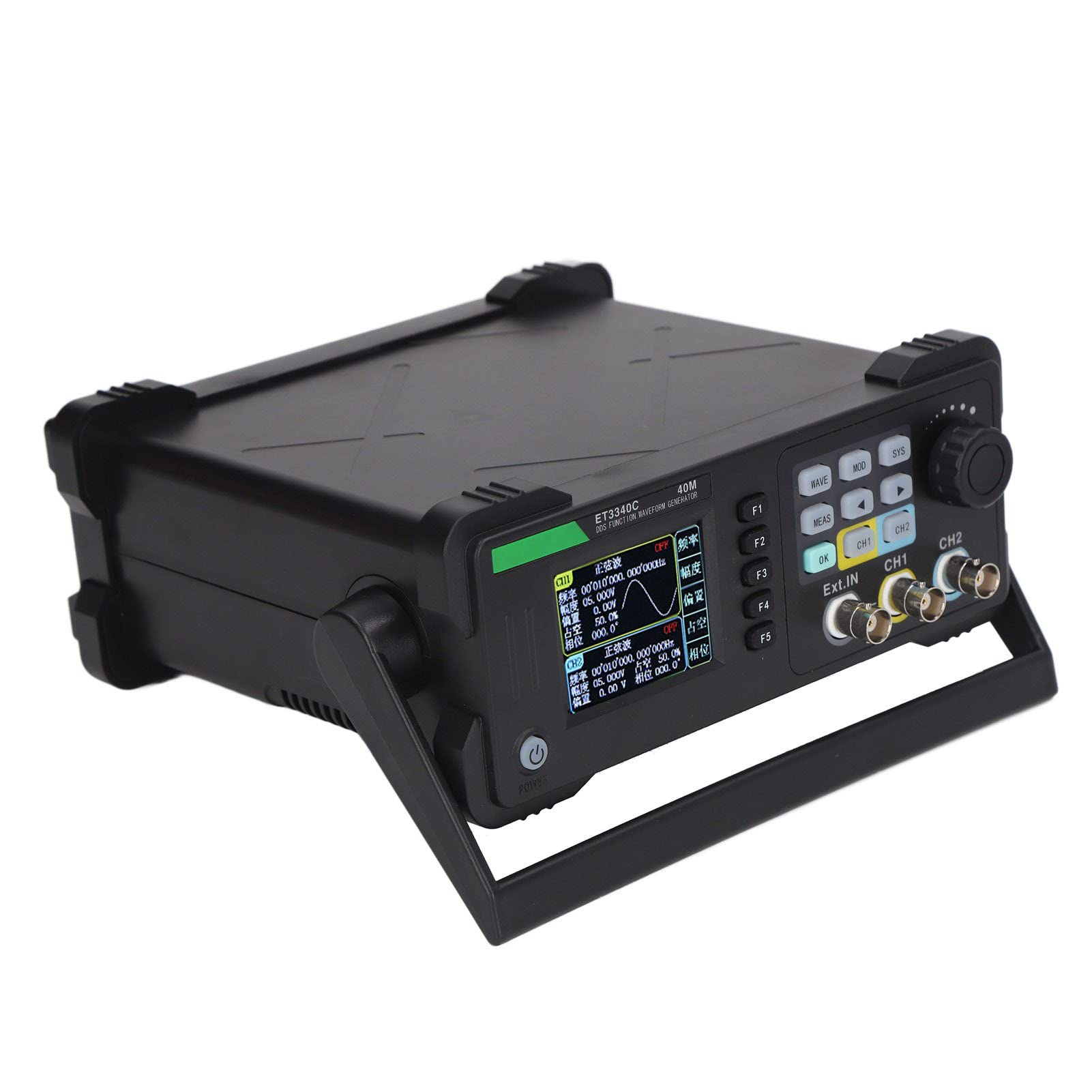 Generador de Señal Generador de Funciones de Forma de Onda DDS 2 Canales 40 MHz 200 S 13 Bits 2,4 Pulgadas TFT LCD con Medidor de Frecuencia de 100 MHz para (Enchufe europeo)