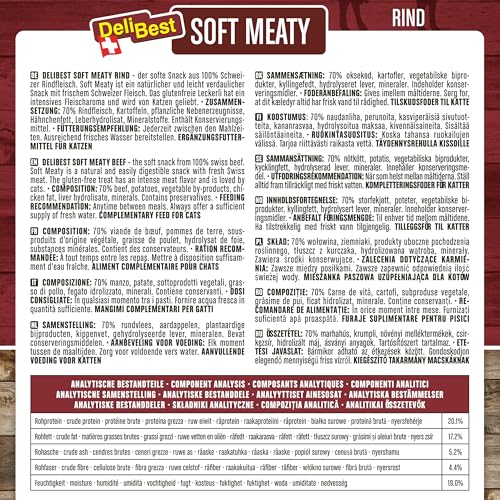 DeliBest Soft Meatys aus Rindfleisch I Hundesnacks getreidefrei I gesunder Hundesnack I Trainings Leckerli I Leckerli Hund I Hunde Snack mit hohem Fleischanteil I 150 g