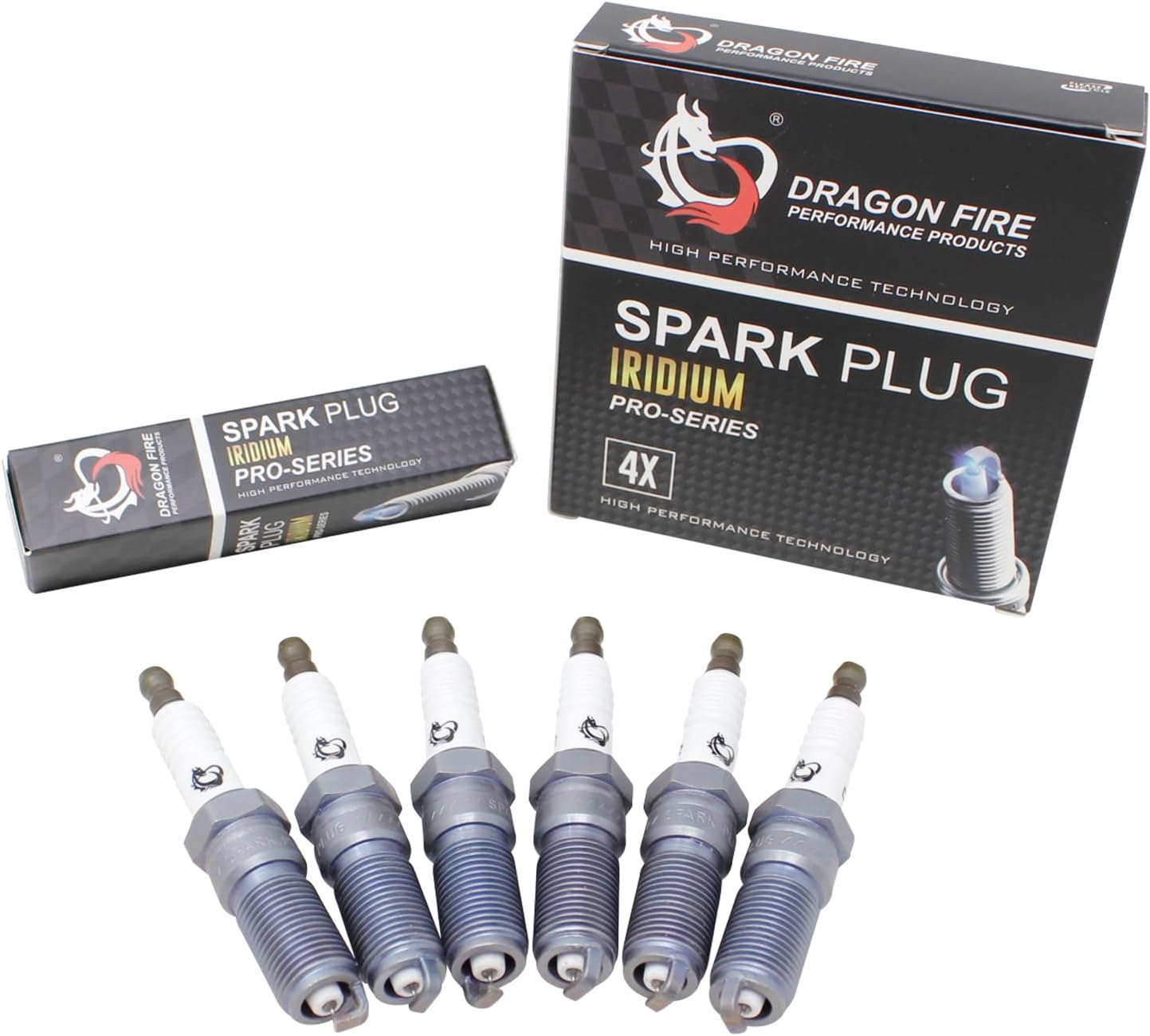 DRAGON FIRE PERFORMANCE Set of 6 IRIDIUM Spark Plugs Compatible with 2008-2023 F-150 Edge Transit Connect Colorado Equinox GMC Acadia Terrain Vue CX-9 MKX Allure Enclave 3.5L 3.6 V6 OEM Fit DFSP1012x6