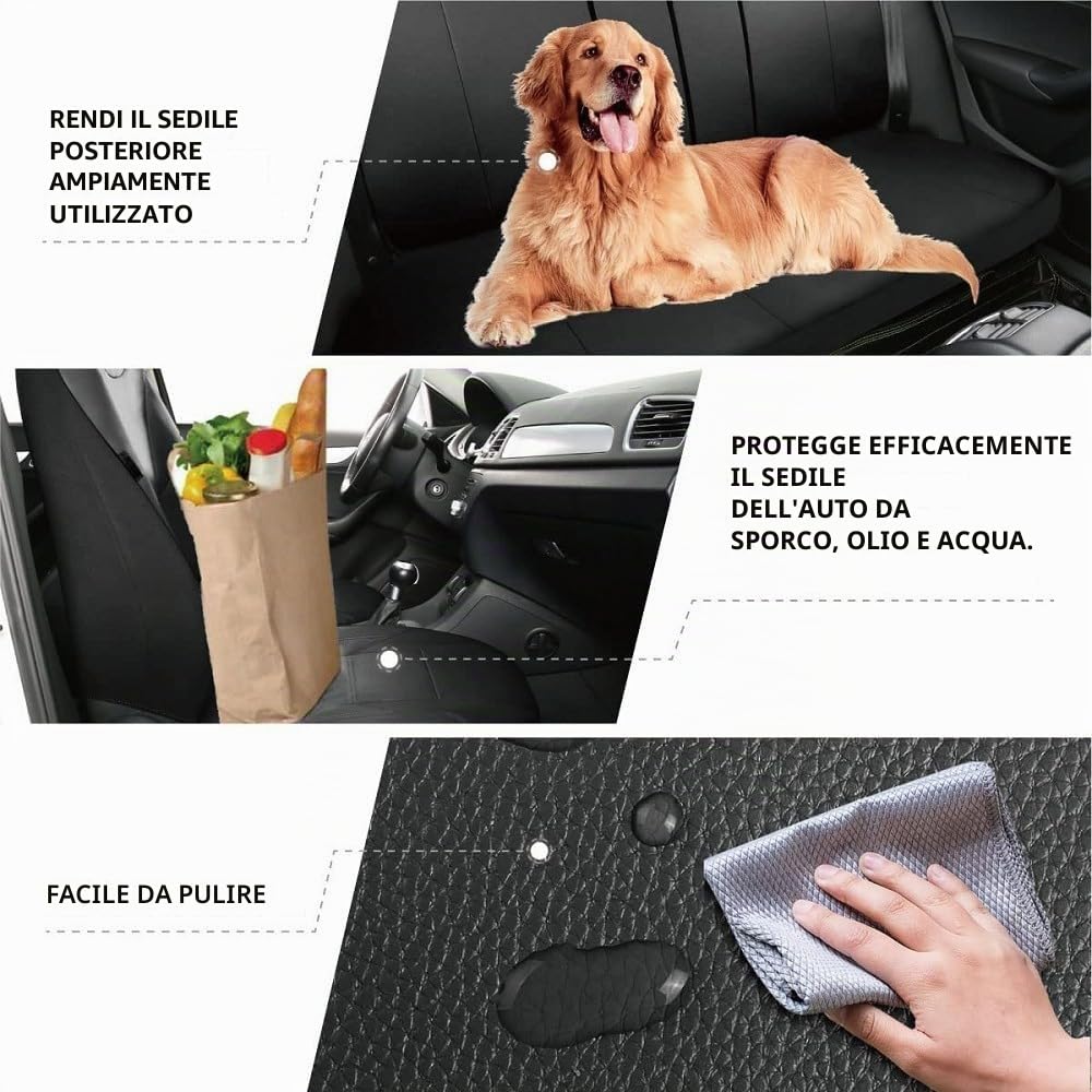 Set completo di coprisedili per auto, cuscini per sedili auto in pelle nappa, accessori impermeabili per interni auto per auto, SUV, berline e camion, resistenti all'usura e proteggono dai graffi