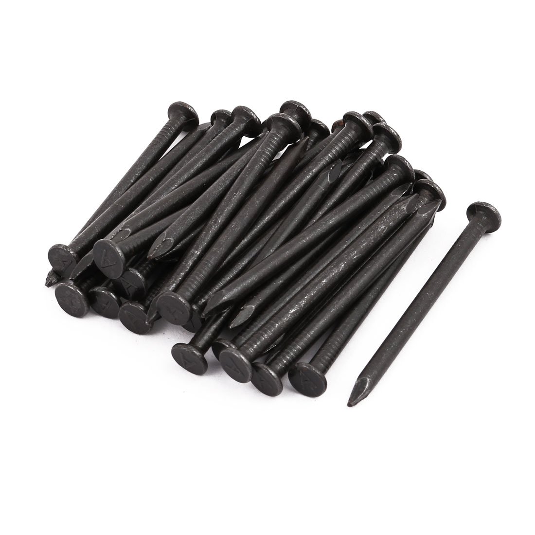 Aexit 2.5-inch Length Fastener Carbon Steel Point Tip Wall Cement Nail Black 30pcs Model:15as586qo751