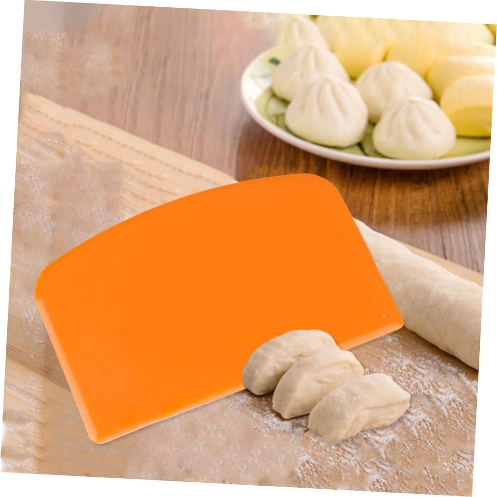 4pcs Orange Plastic Cake Scraper Set for Home Bakery Use