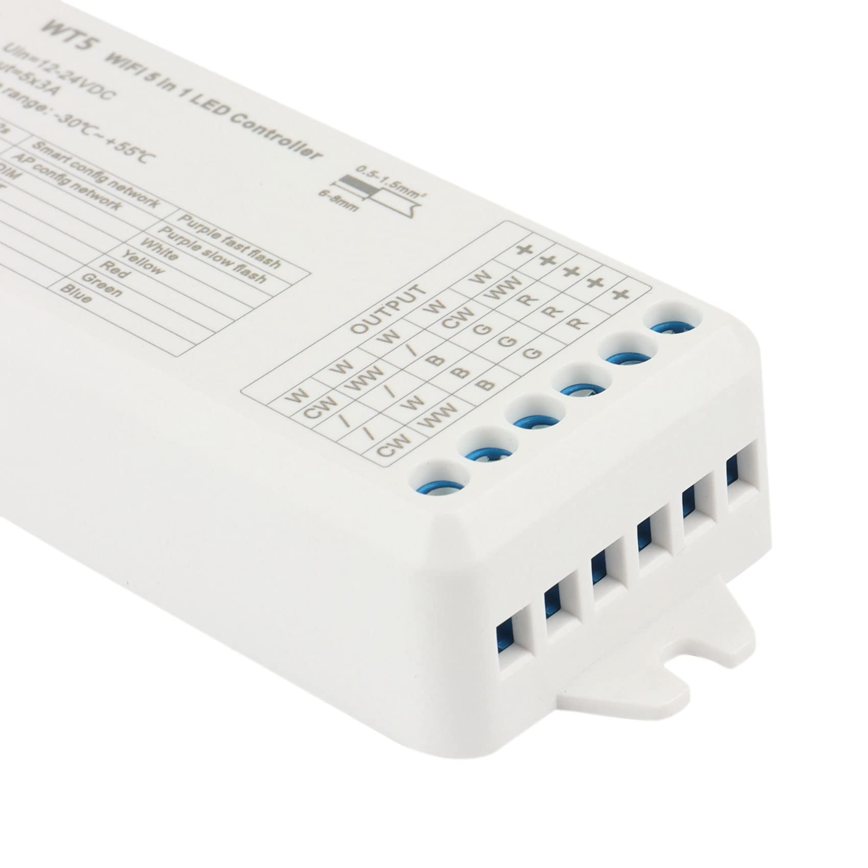 Tuya - Controlador LED 5 en 1 con regulador de intensidad CCT RGB RGBW RGBWW RGBCCT Tira Smart Life WiFi 2.4G Control remoto 12-24V