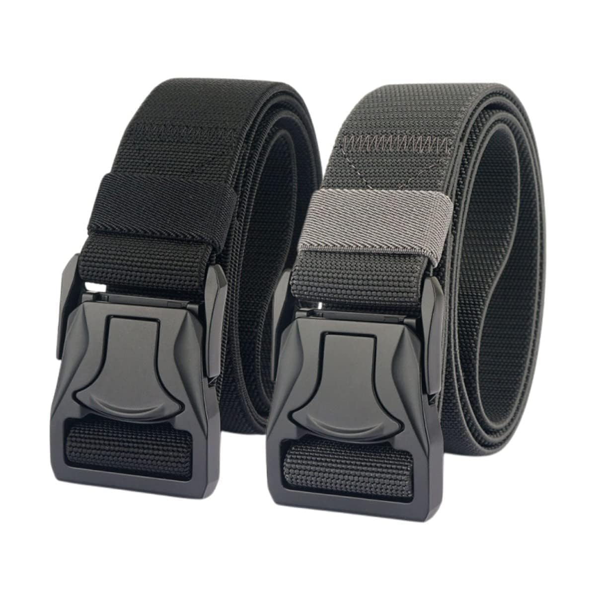 2 Pack Durable Nylon Belts for Men with Quick Release Metal Buckle - for Training and Outdoor Activities