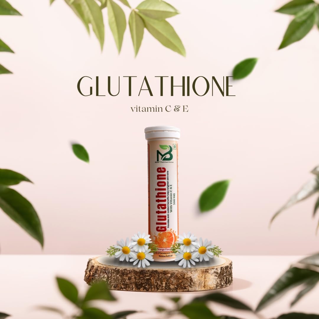 mbb glutathione MBB Nutriwellness Glutathione Effervescent Tablets, Orange Flavour with  Vitamin C & E, 500mg, 15 Tablets (Pack of 6) : Amazon.in: Health & Personal  Care
