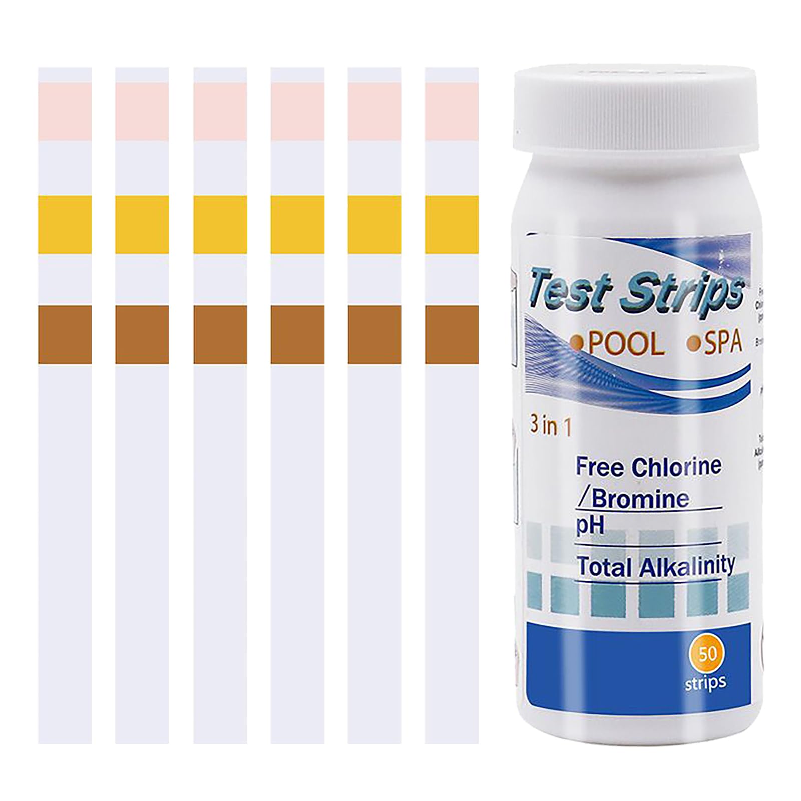 100pcs Clearwater Test Strips, Pool Test Strips, 3 In 1 Ph Test Strips Set For Rapid Measurement Of Residual Chlorine In Water Ph Total Hardness Alkalinity Testing Kit Accessories (50)