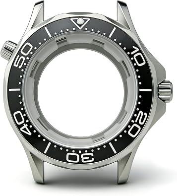 41mm Stainless Steel Watch Case Shell for NH38/NH35/NH36/NH34/4R35/6R35/4R36/6R36/ETA2824/ETA2836/8215/2813 Mechanical MovementBlack