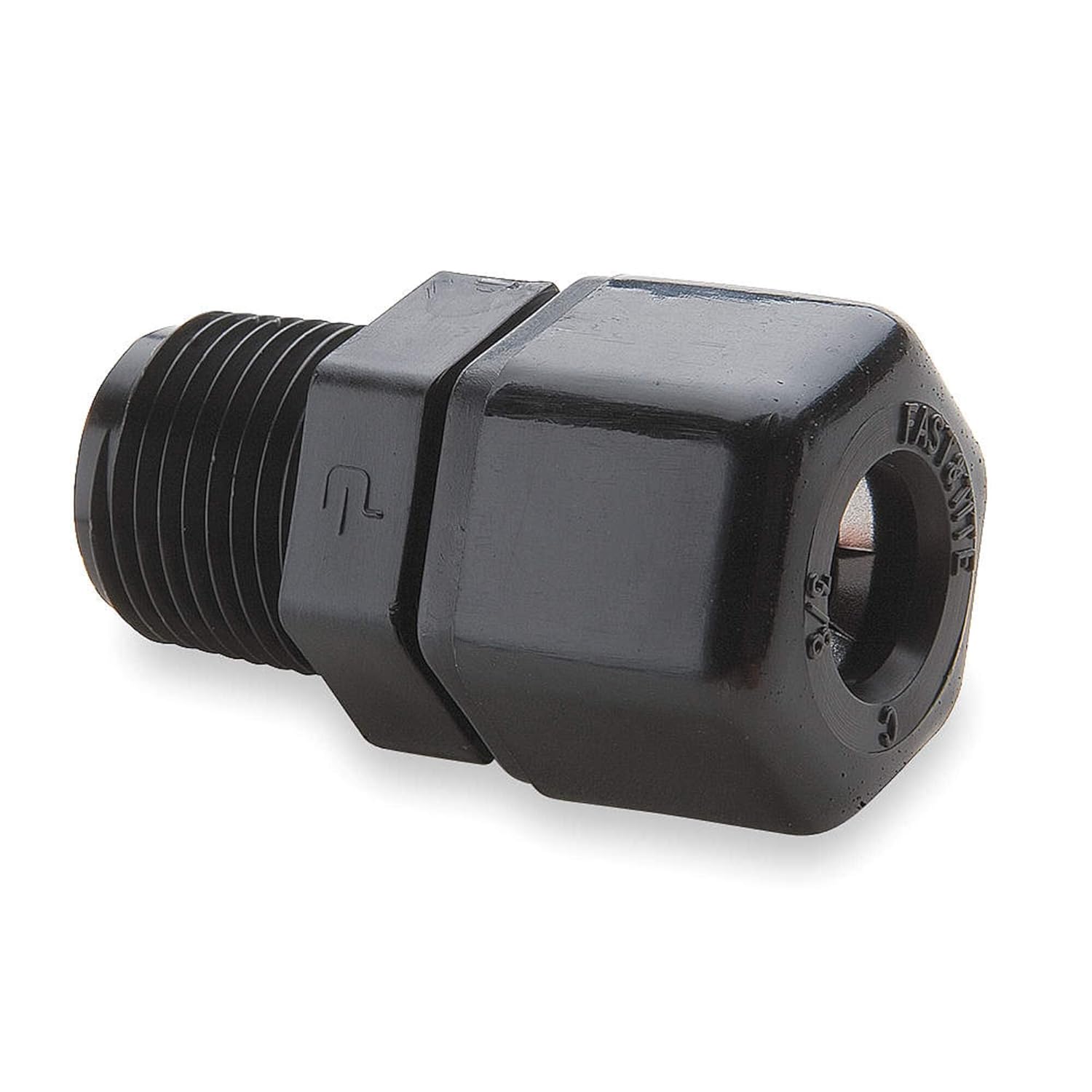Parker Hannifin P6MC4-pk10 Fast & Tite Male Connector Fitting, Polypropylene, 3/8" Compression Tube x 1/4" Male NPTF, Black (Pack of 10)