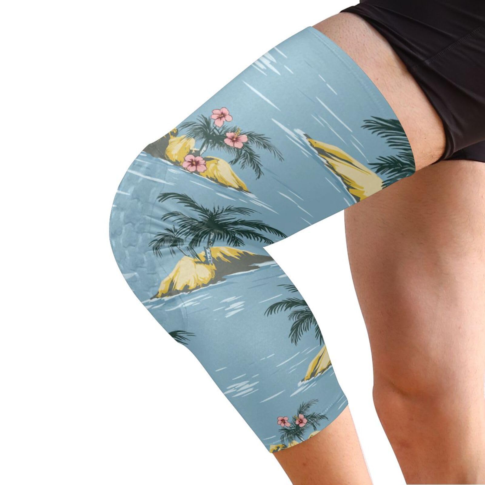 JUNZAN Tropical Trees Basketball Knee Pads for Youth Kids Wrestling Knee Pads with Sleeves Sport Kneepads for Volleyball Football Teal Blue