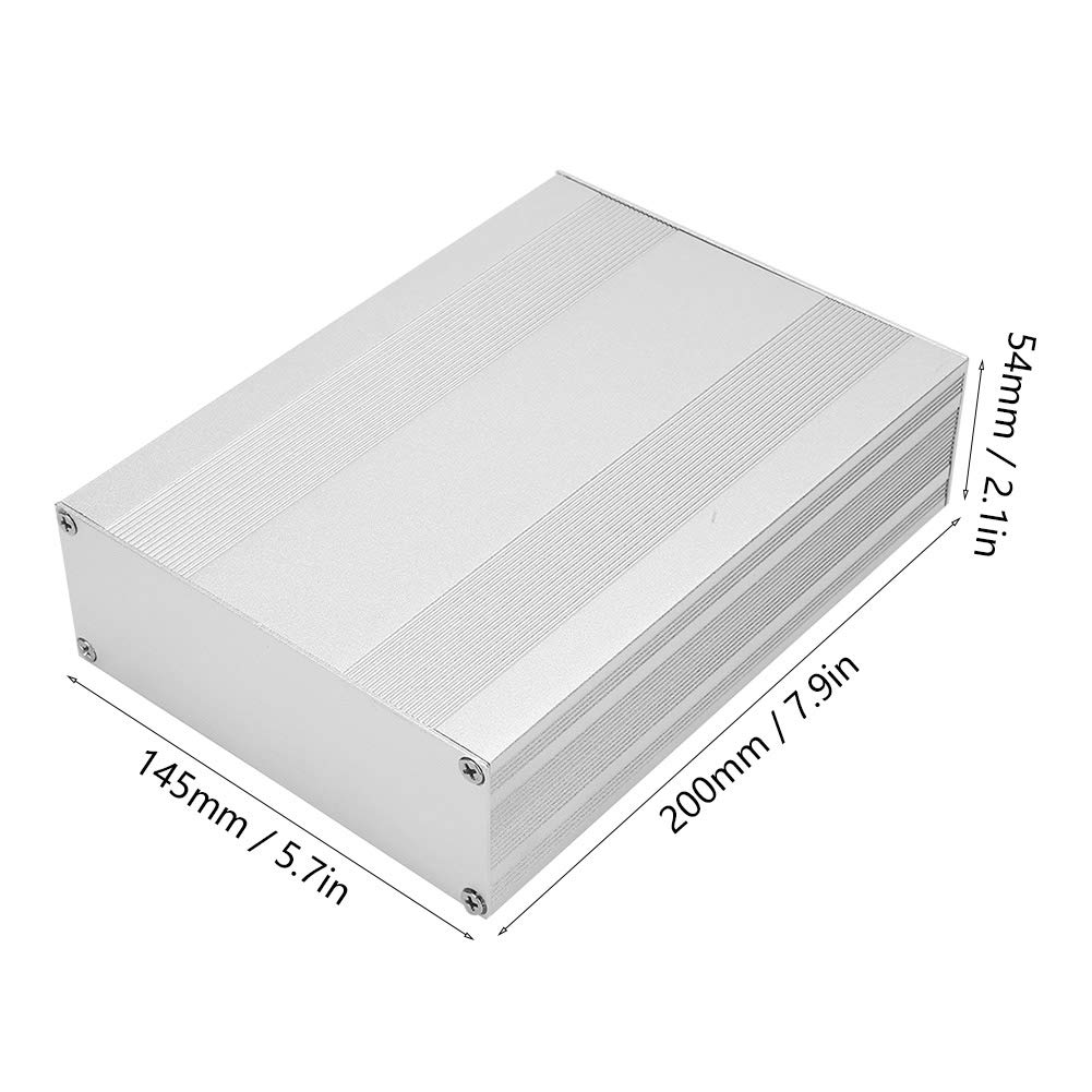 Aluminiowa obudowa, aluminiowa obudowa DIY Chłodnica instrumentu PCB Elektroniczna obudowa projektu 54 × 145 × 200 mm na produkty elektroniczne, płytka drukowana