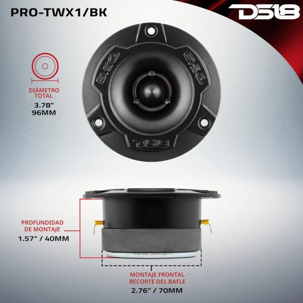 Genérico Kit Set para DS18 Pro-X8.4BMPK, Sistema de Altavoces de 2 vías 20 cm x 200 mm 8", 275 vatios RMS, 550 vatios máx., con 2 Altavoces de Medios y 2 tweeters, 4 ohmios, para Coche, Kit Pareja