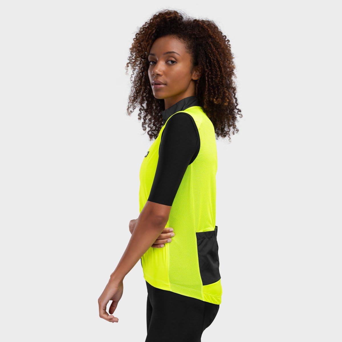 SIROKO - Chaleco Cortavientos de Ciclismo para Mujer V1-W Langkawi - L - Amarillo neón