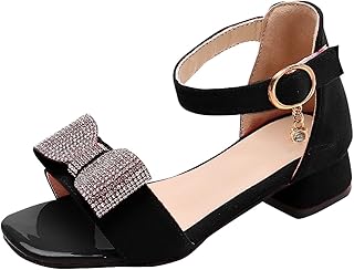 Sandálias para meninas verão sapatos infantis sola macia moda meninas arco princesa sandálias infantis (preto, 31)
