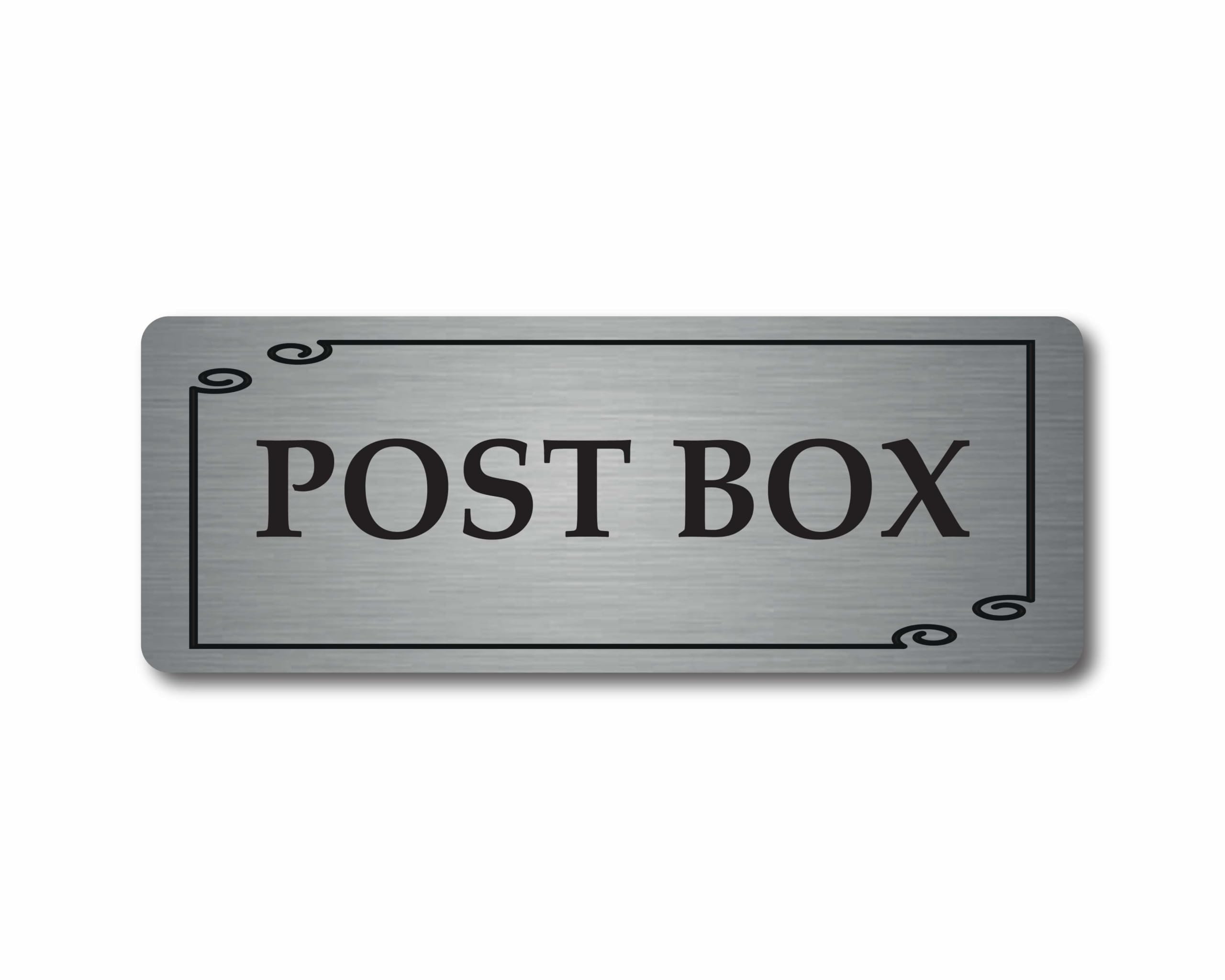 Decorative Post Box metal sign 20cmx 7.5cm (Brushed Silver)