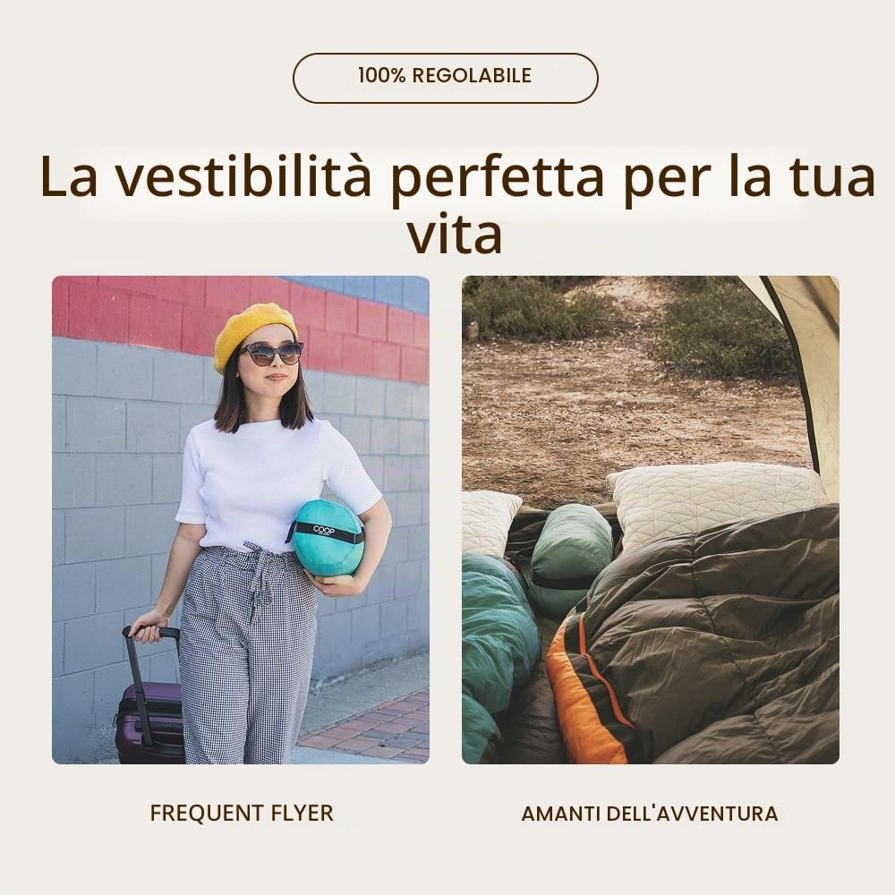 Coop Home Goods Cuscino da campeggio e da viaggio in memory foam triturato di alta qualità, con rivestimento comprimibile in viscosa di rayon di bambù – Include sacco per il trasporto e viaggi 48,3 x