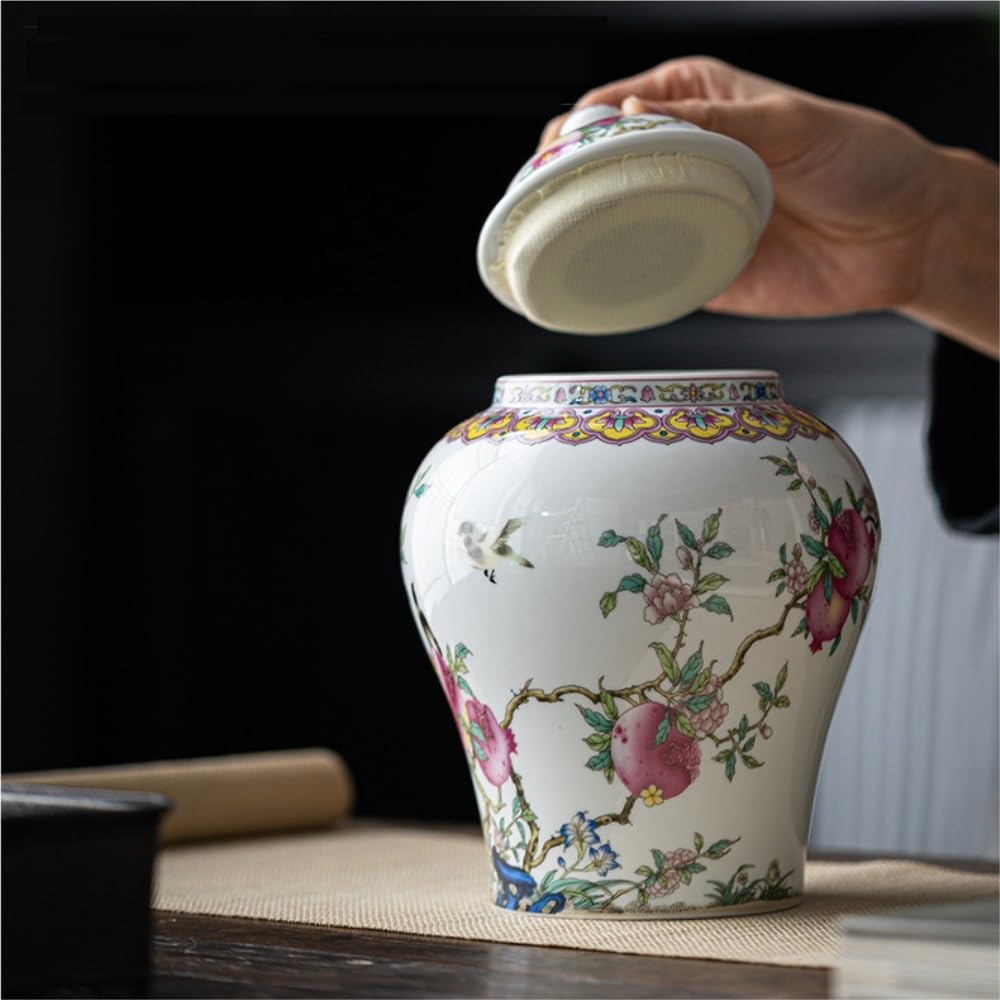 Ceramiczny pojemnik na herbatę, kreatywny emaliowany pojemnik do przechowywania herbaty, mały, zamknięty słoik, chiński zestaw do herbaty, pojedynczy słoik, rozbudzający pojemnik na herbatę