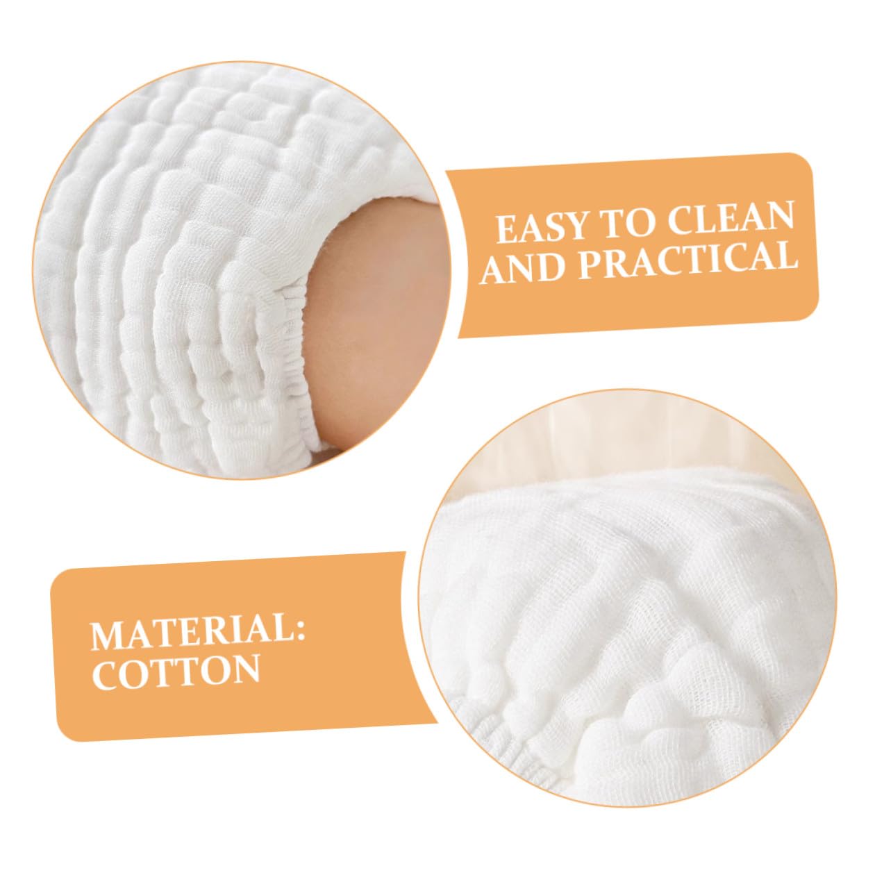 Hohopeti Insertos para Pañales Reutilizables de Algodón Blanco para Bebés, 5 Piezas, Fáciles de Limpiar y Transpirables, Ideales para Uso Diario en Casa