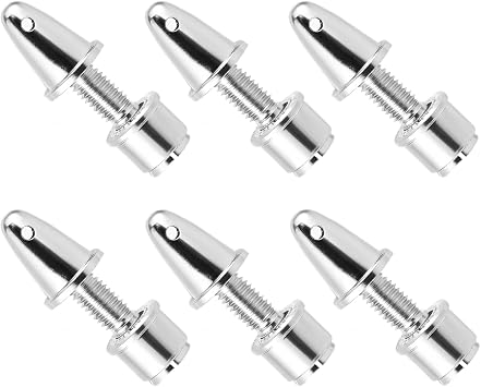 6 Pack RC Propeller Adapter, 3.17mm Motor Shaft Aperture to 5mm Output Axle, Aluminum Bullet Spinner Prop Saver for RC Airplane Brushless Motors DIY Parts