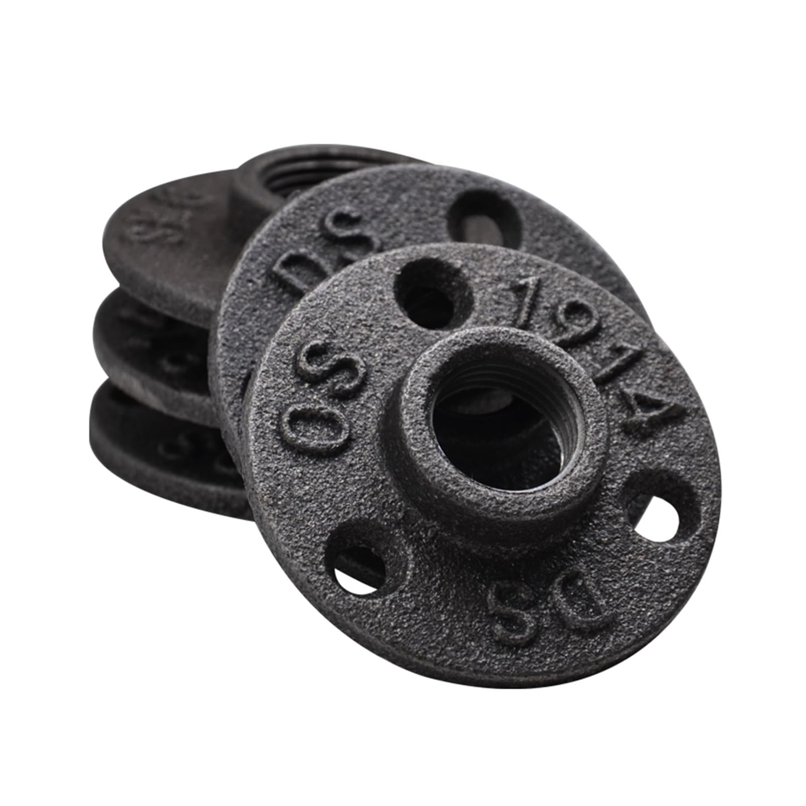 SBTRKT 8 Uds DN20 3 Agujeros Brida de Metal for Muebles Brida roscada Industrial Gris Oscuro Steampunk Montaje