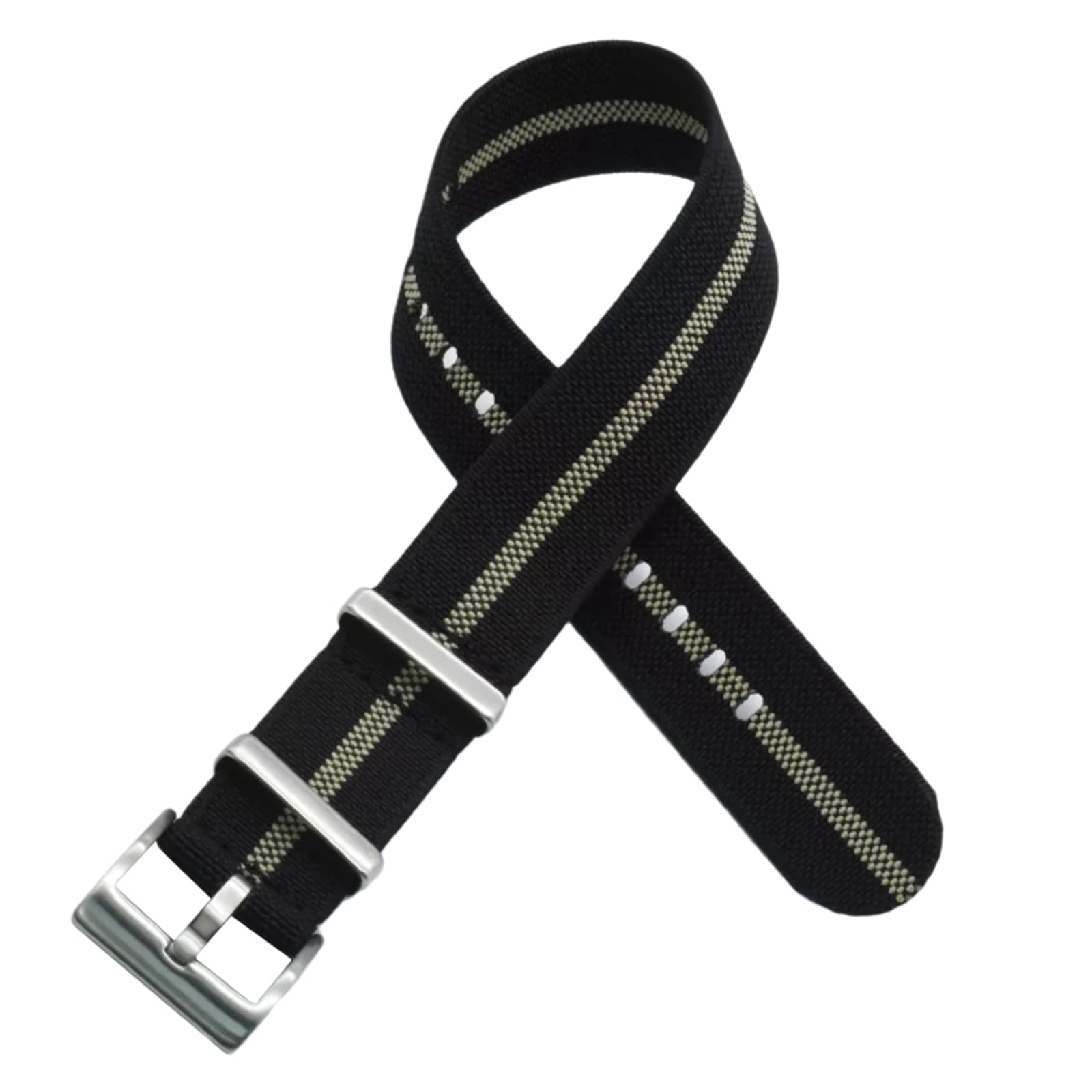 Bracelet de Montre en Cuir, Bracelet de Montre Rechange en Nylon élastique Parachute Militaire français 20 mm/22 mm, Accessoire hypoallergénique