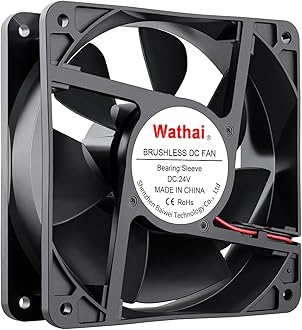 Wathai 120x120x38mm 120mm 24V 2Pin Brushless DC Industrial Cooling Case Fan