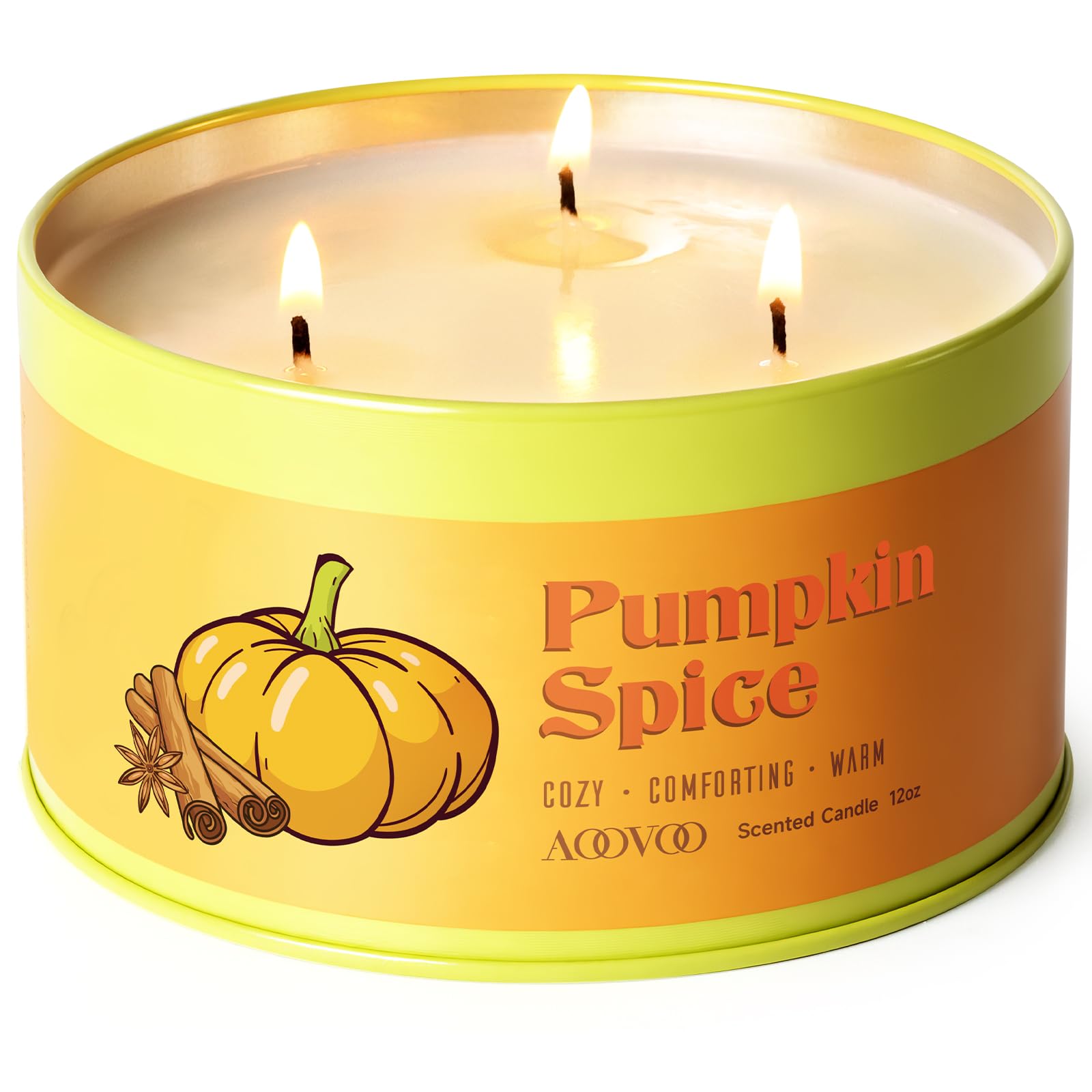 AOOVOO Pumpkin Spice Candle - 12oz Fall Candles for Home Scented Decor