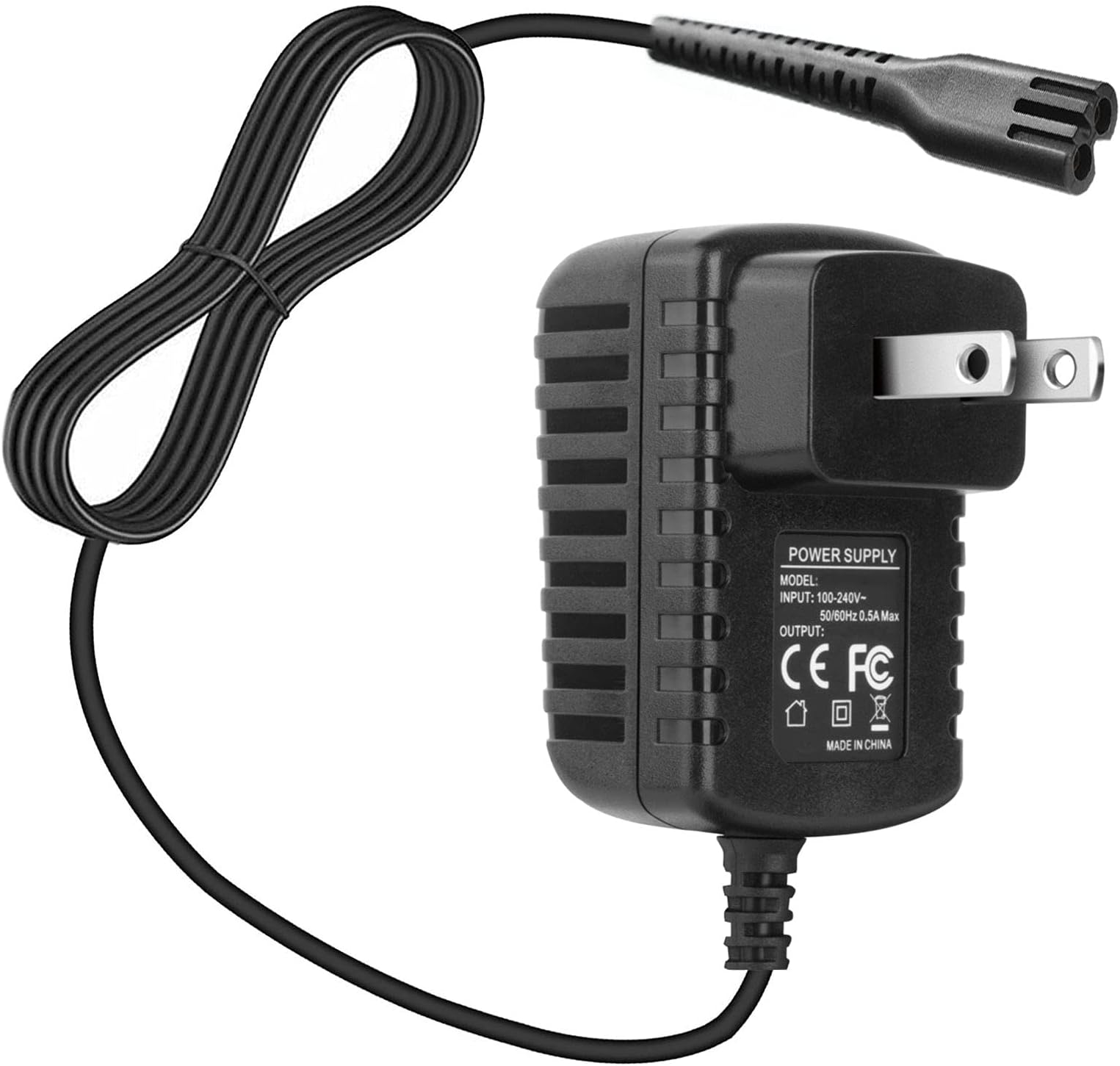 2-Prong 5.5V AC/DC Adapter Compatible with Homitt Electric Spin Scrubber 360 Cordless Power Bathroom Shower Scrub HTSS01 HT-SS01 HTSS02 HTSS05 HT-SS02 HT-SS05 3.65V Battery Supply Charger
