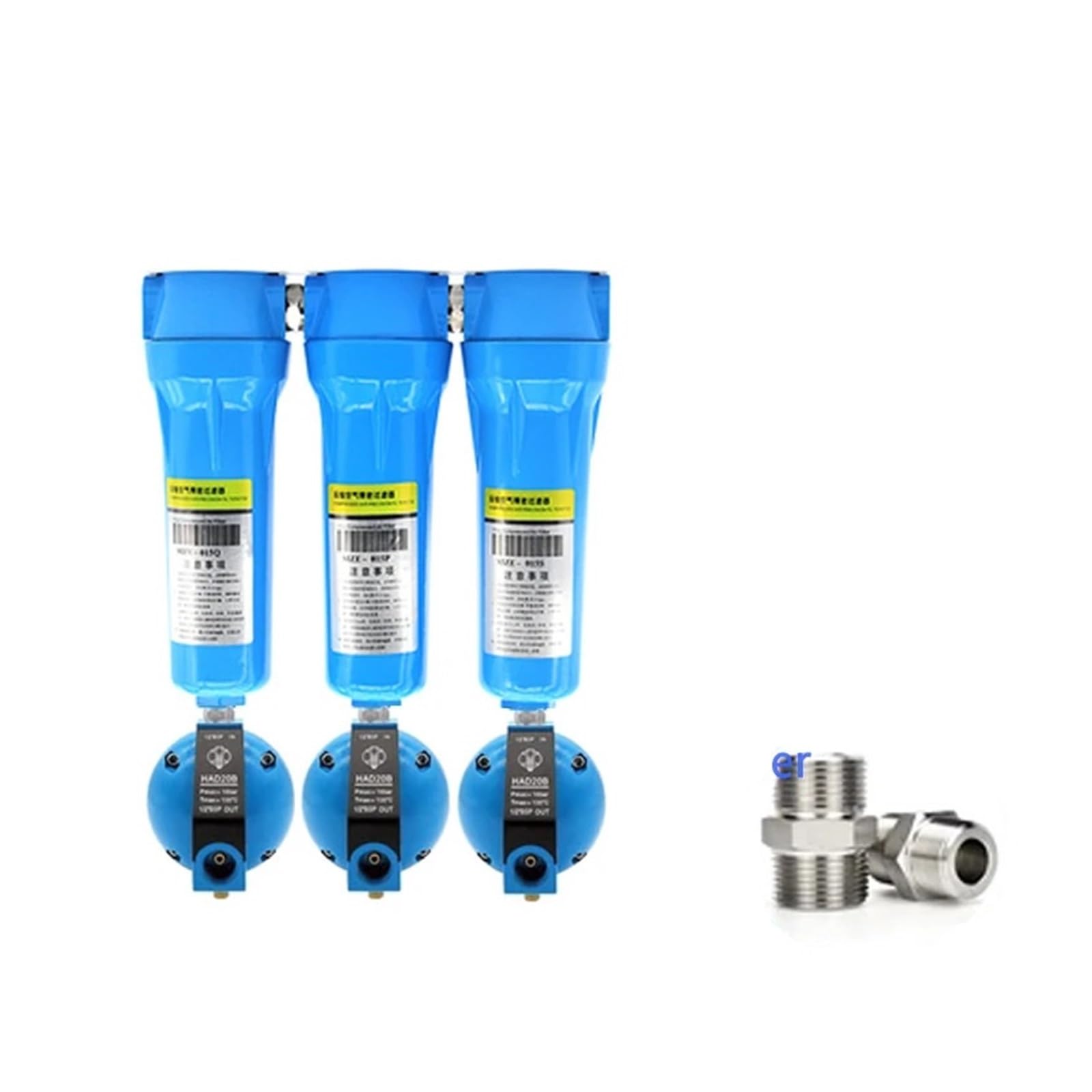PHNOITPQ 3pcs QPS 015/024/032/060 Precision Filter Dryer air Compressor Wire Oil-Water Separator AD402 Electronic Drain(015 HAD20B)