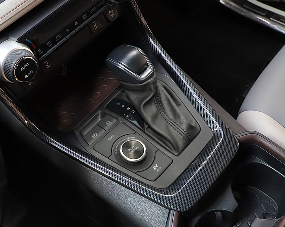 Car Accessories Compatible with Toyota RAV4 2025 2024 2023 2022 2021 2020 2019 Center Console Gear Shift Control Panel Side Cover Interior Frame Trim ABS(Carbon Fiber Style)