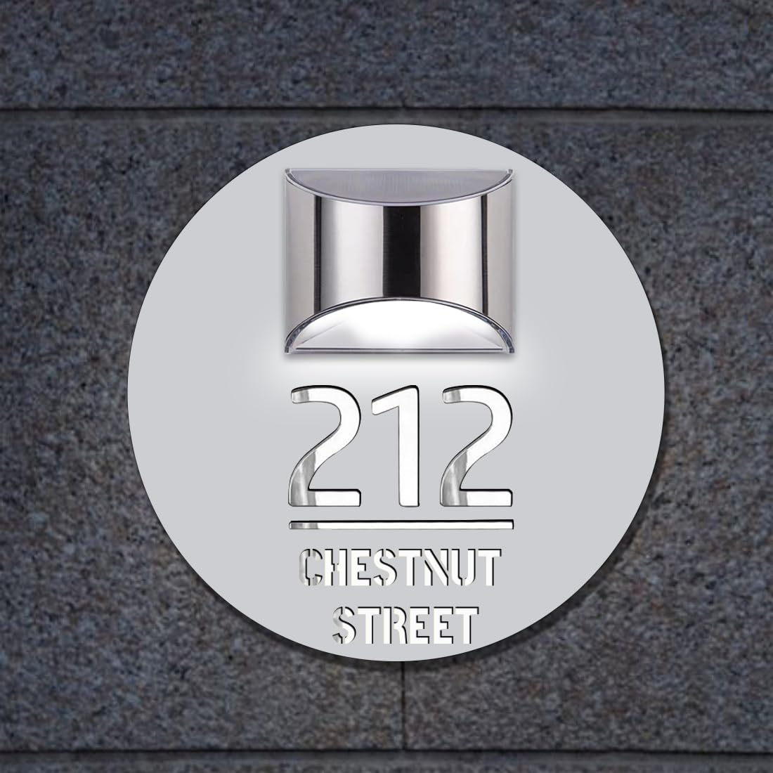 Targa Solare LED Personalizzata - Numeri Civici Illuminati Per Esterno, Acrilico - Foto 7