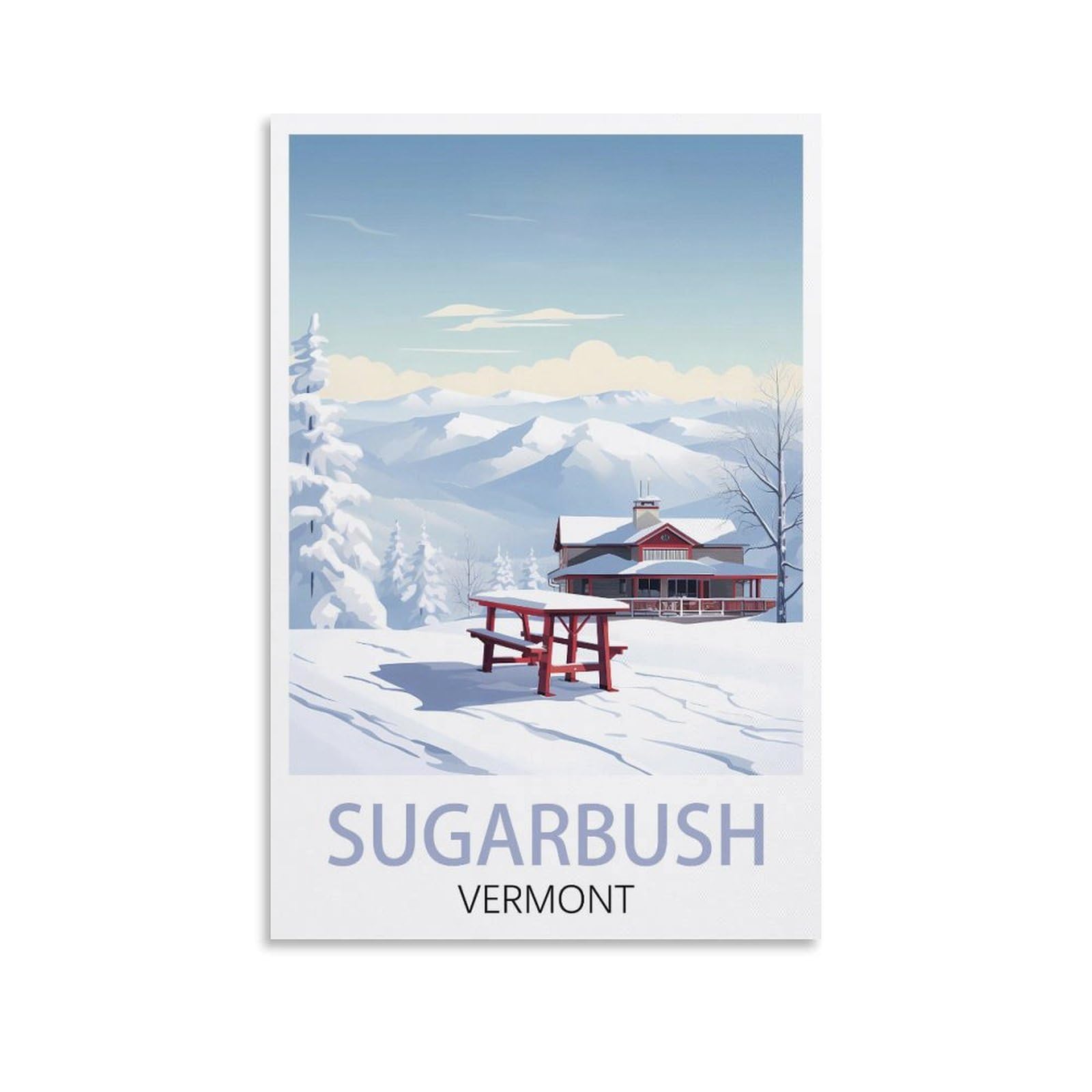 EZMLFA 5D Diamond Art Kits for Beginner,Sugarbush Vermont,Beginners,DIY Full Round Drill Diamond Dot Gem Art Kits for Adults,Crafts for Decor 40x40cm