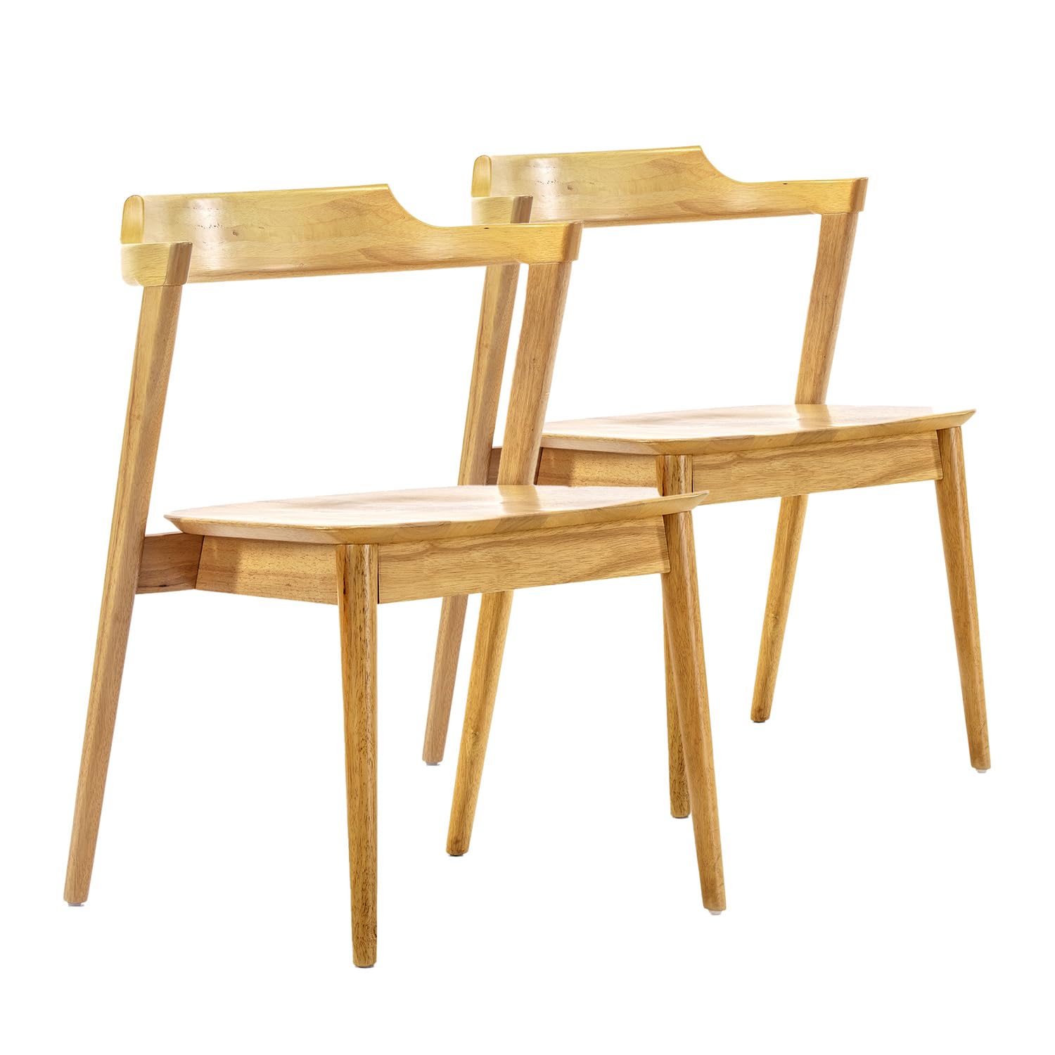 Pack 2 sillas Venus Color Roble, Madera Maciza, 58 cm (Largo) 57,5 cm (Profundo) 76 cm (Alto)