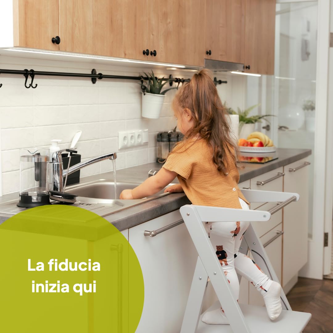 Ette Tete Torre di apprendimento pieghevole con altezza regolabile STEP'n'FOLD (grigio)
