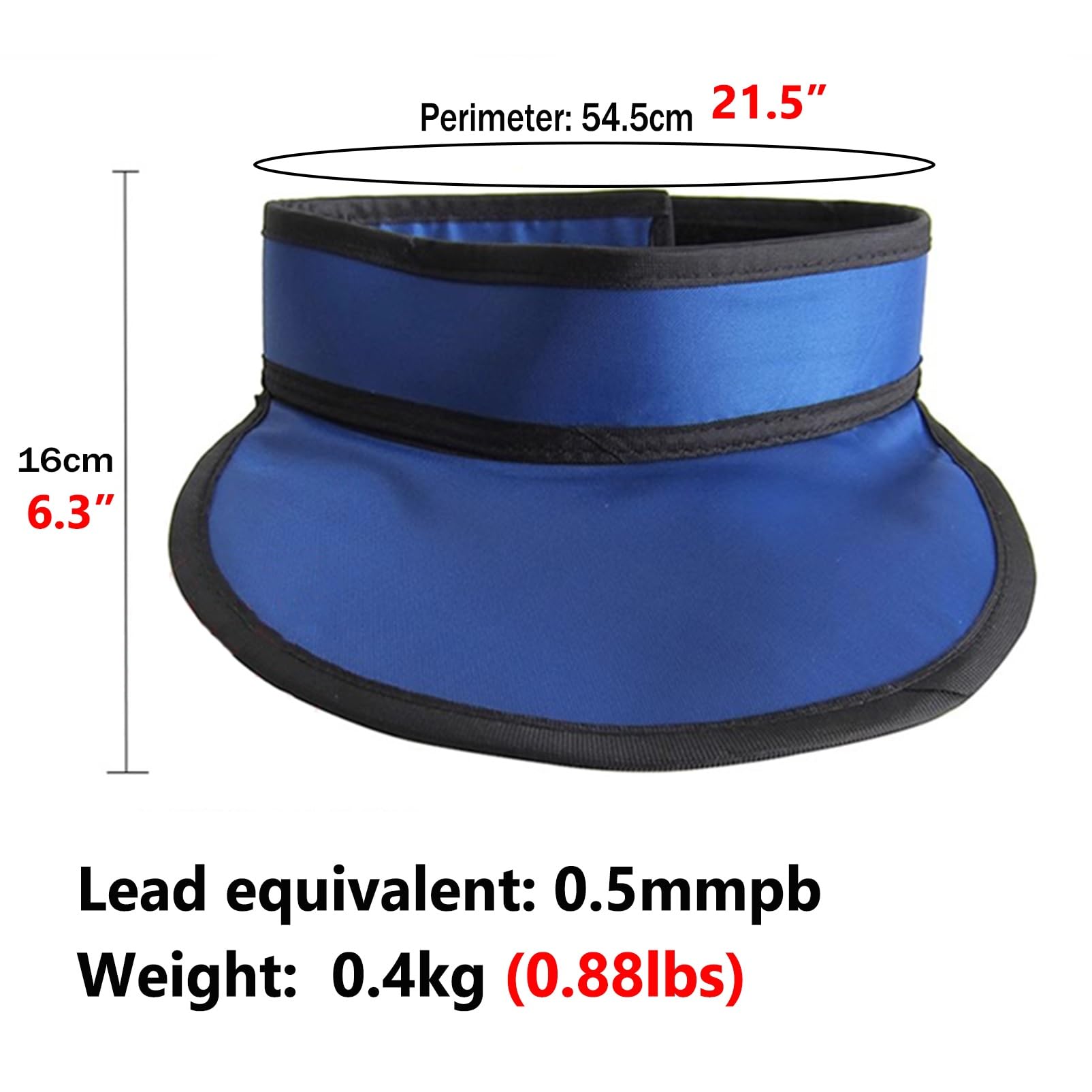 Delantal de Plomo Collarín para Tiroides 0,5 mmpb Protector de Cuello Ajustable Antiestático Rayos X