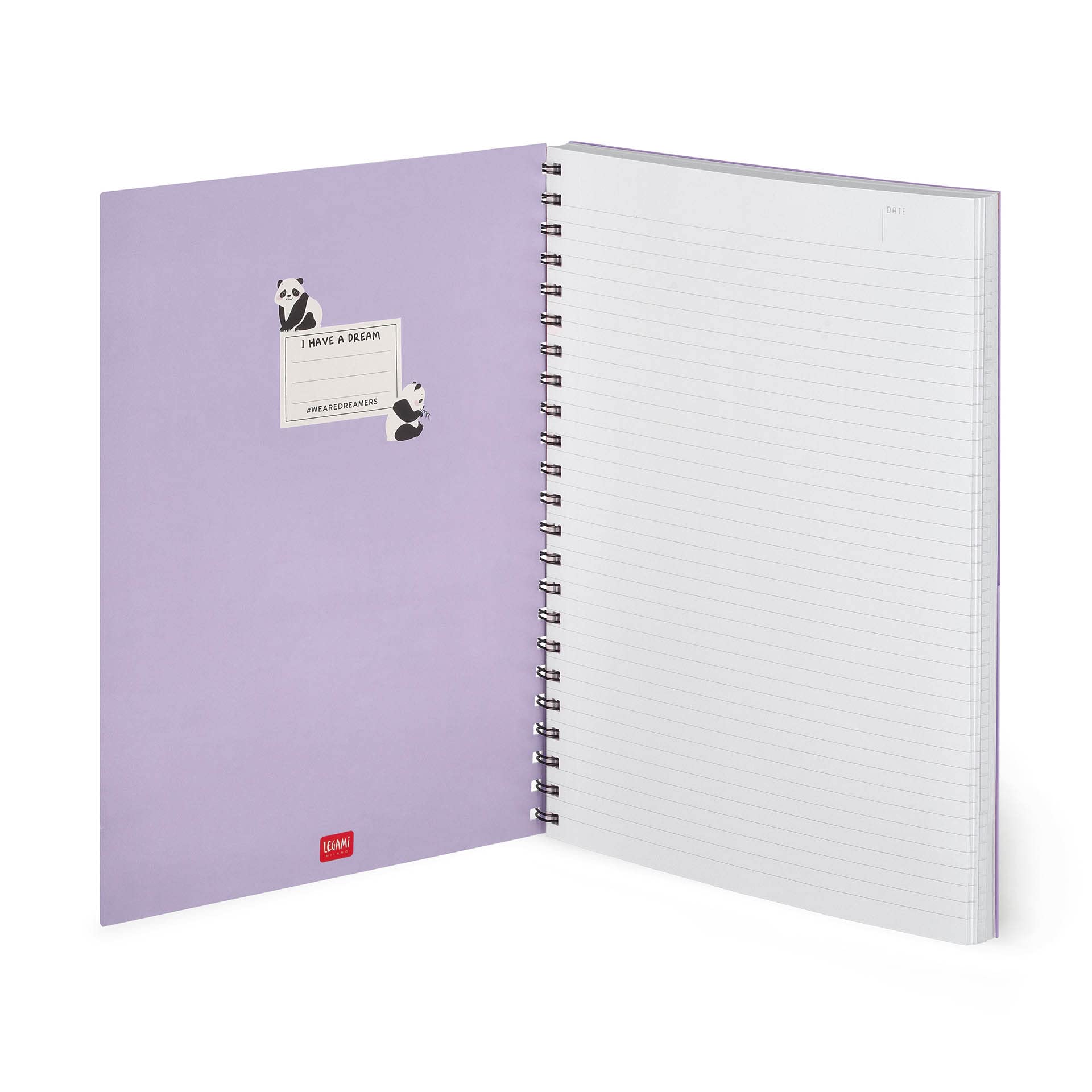 Legami Cahier Spiralé Maxi A4 204 Pages Détachables Thème Étoiles - Papier FSC 100g/m² Ligné Quadrillé Pointillé