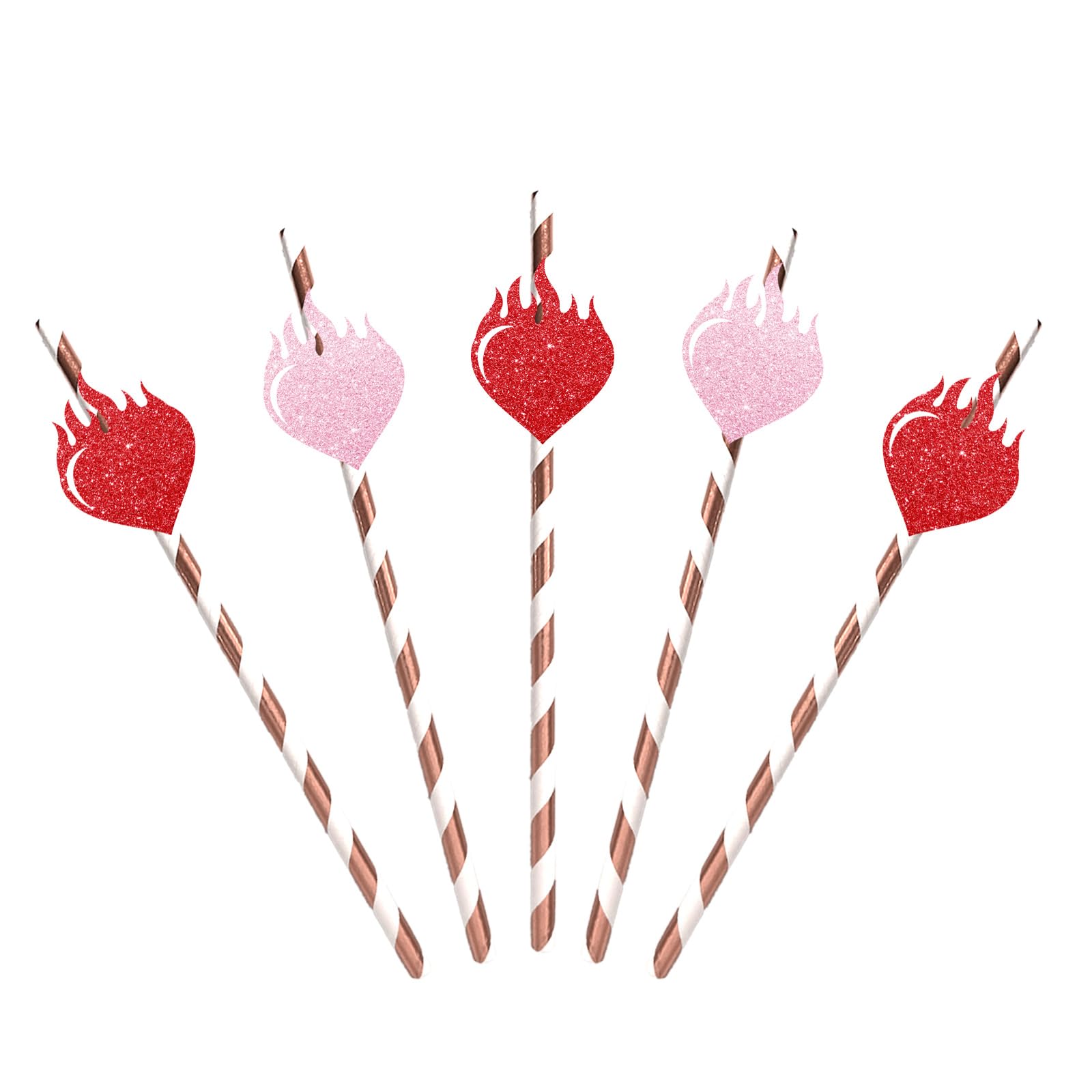 Photo 1 of *** GOLDEN RED ***Perfect Match Bridal Shower Paper Straws, She Found Her Match Cut Outs Straw Decor, Match Made In Heaven Bachelorette Party Drinking Decoration Supplies - 24pcs