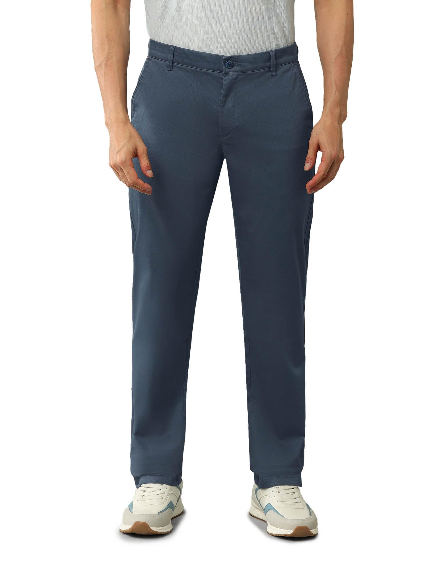 arrow sports Men's Solid Mid Rise Cotton Button Regular Flat Front Slant Pocket Casual Pants (ASAJTR2603__28)-picture-31