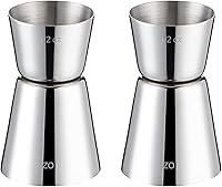 Vista 24 de Jigger para coctelería, Briout Jigger doble de cóctel japonés premium de acero inoxidable grado alimenticio 304, 2 oz 1 oz con mediciones
