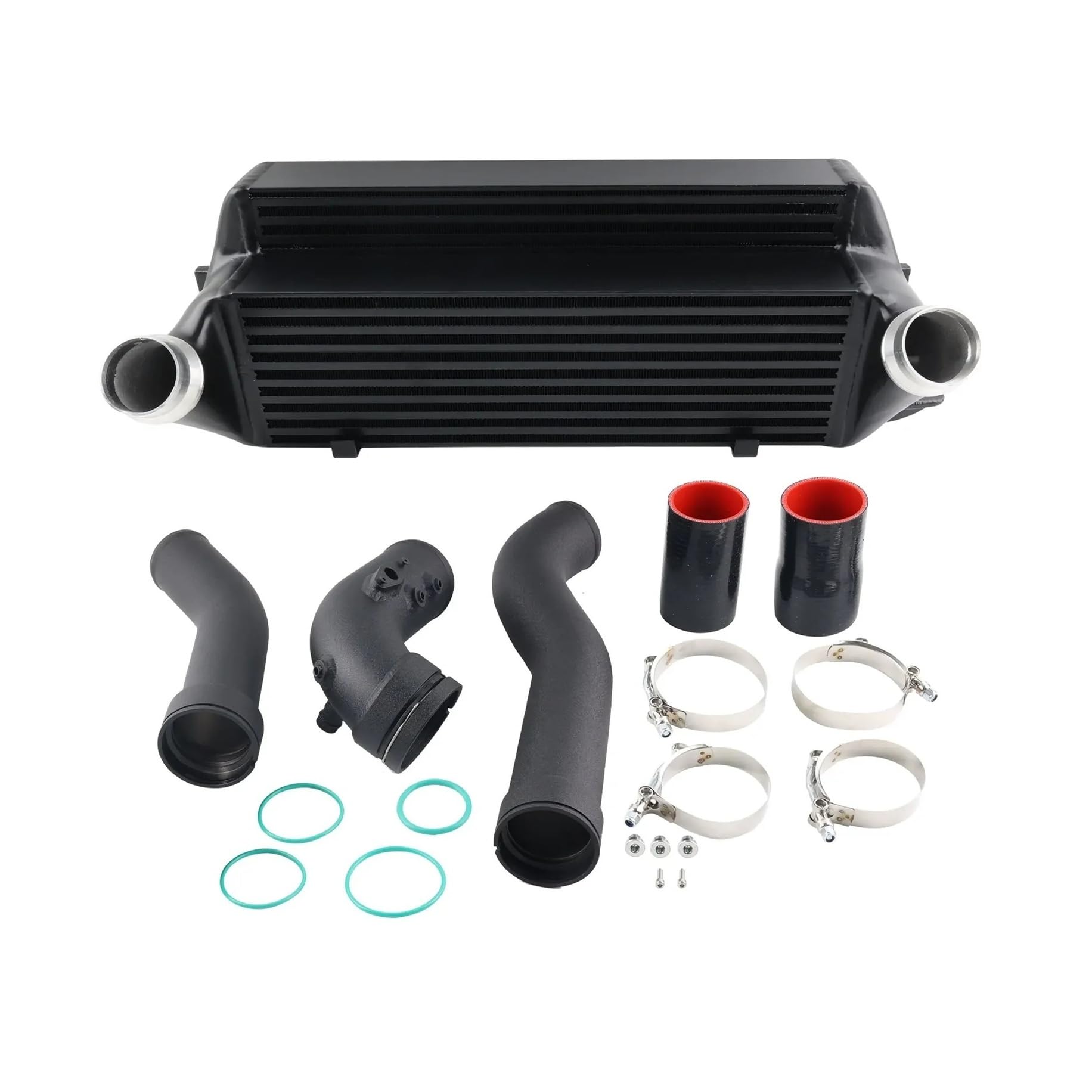 Pasuje Do Serii 1/2/3/4 (F20, F22, F32, F34, F36), 118i, 125i, 228i, 328d-układ Chłodzenia Czarny Intercooler EVO II Intercooler do turbiny samochodowy