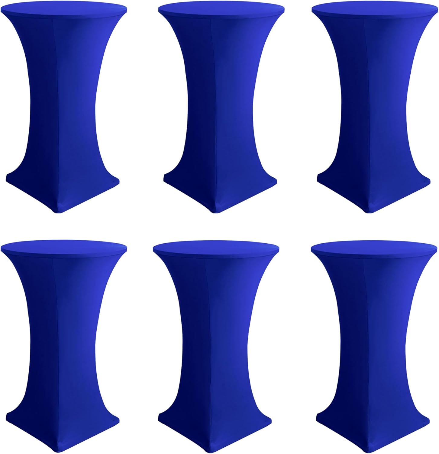 Cocktail Table Covers-Spandex Round High Top Table Cloths 6 Pack 32x43 Inch-Royal Blue Stretch Fitted Bar Tall Tablecloth for Pub Bistro Highboy Party Banquet Height Folding Satnding Tables Royal Blue 32" x 43" | 6 Pack