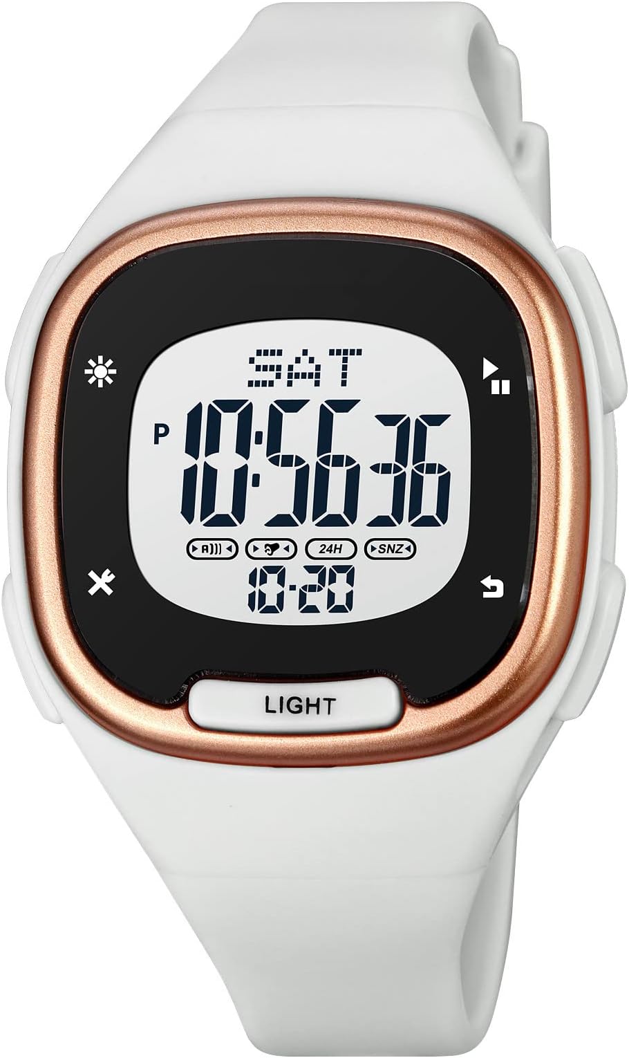 Montre Numérique Enfants - Grand écran LED - étanche - Bracelet Silicone Rose Clair - Anti-rayures