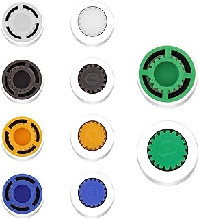 Prasacco 10 Pcs Water Flow Restrictor 1.5/1.8/2.0/2.5/3.0 GPM Shower Head Flow Control Valves Water Flow Saver Adapter Set for Fixed Shower Head or Handheld Shower (14.2 x 13.8 x 5.3 mm - Small)