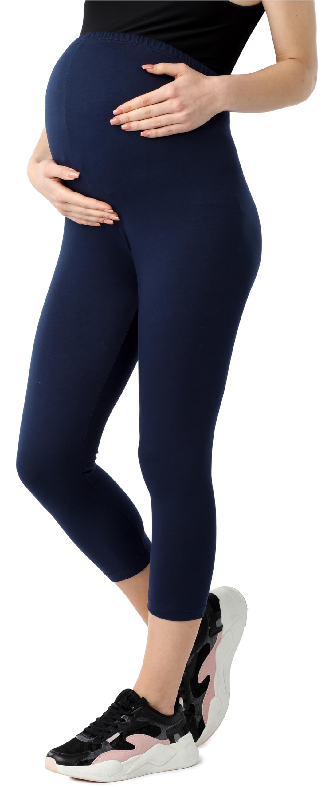 Be Mammy Damen 3/4 Umstandsleggings aus Bio-Baumwolle BE20-284