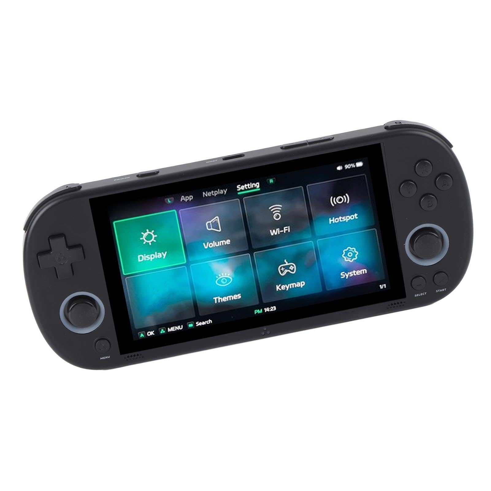 Console per Videogiochi da 4,96 Pollici Display Trasparente Console Portatile con Batteria da 5000 MAh per Giochi in Movimento (BLACK)