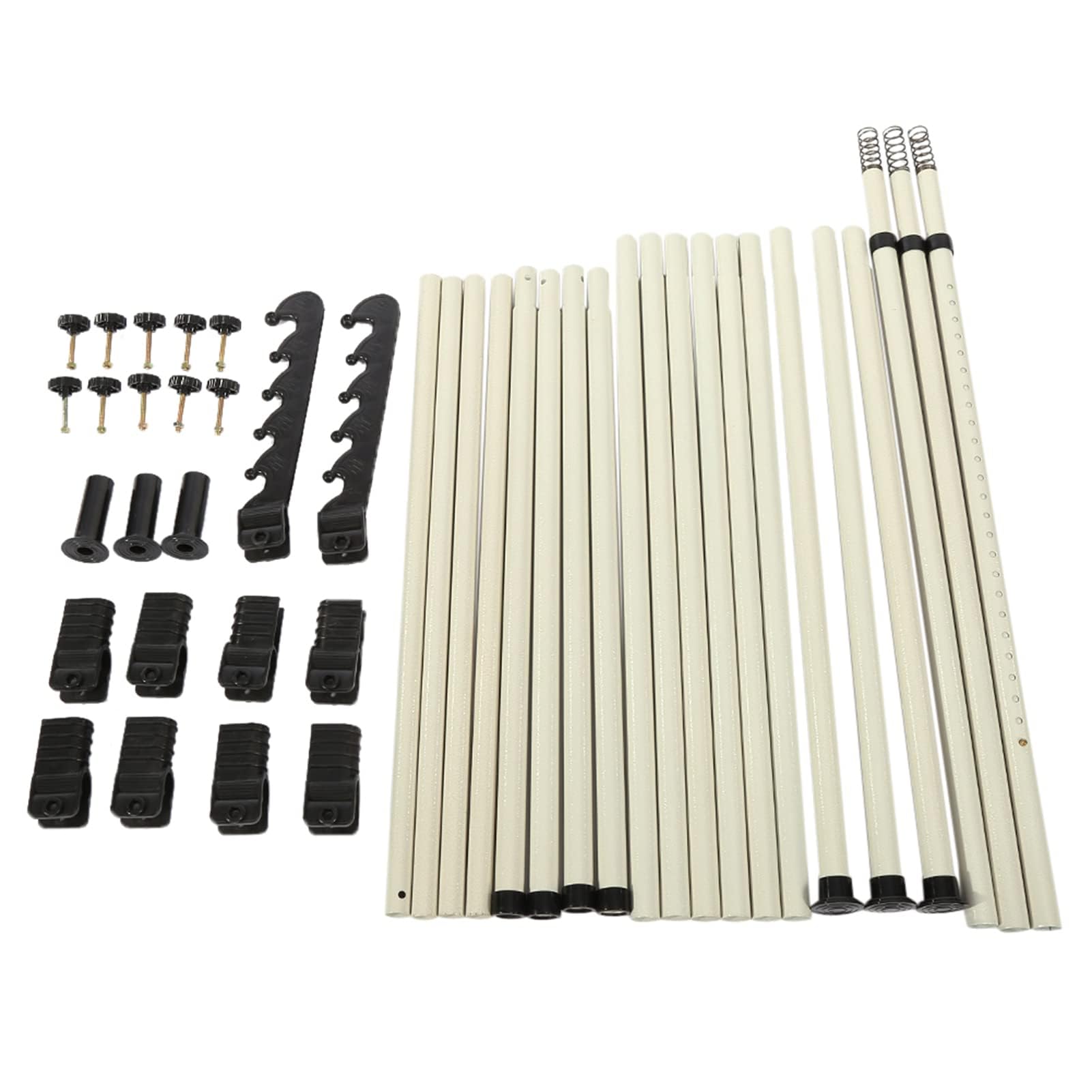Perchero Independiente, Perchero de Ropa Telescópico, Carril de Ropa de Hierro Resistente, Extensible con 2 Ganchos, Bastidor de Ropa Altura Ajustable, Altura Ajustable 281-329 cm, Nuevo