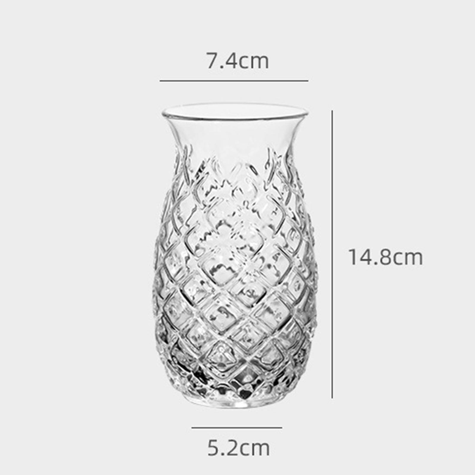 Fenteer Pineapple Glass Juice Container Bar Accessories Reusable Smooth Creative Glass Cup Pineapple Cup for Kids Teen Adults Holiday